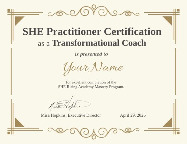 SHE Certificate - Your Name